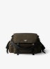 Explore Re-Nylon schoudertas met leren details - Donkergroen