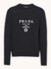 Fijngebreide pullover in kasjmierblend met ingebreid logo - Zwart