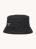 Gewatteerde bucket hoed met logo - Zwart