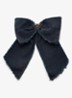 Haarclip van canvas met logo - Donkerblauw