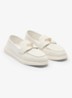 Loafer van suède met logo - Ivoor