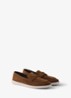 Loafer van suède met logo - Bruin