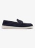Loafer van suède met logo - Donkerblauw