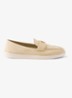 Loafer van suède met logo - Beige