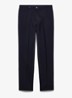 Loose fit pantalon van scheerwol - Donkerblauw