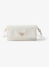 Mini clutch van leer met afneembare schouderriem - Wit
