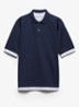 Oversized fit polo met contrast - Donkerblauw