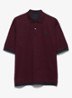 Oversized fit polo met contrast - Bordeauxrood