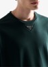 Oversized T-shirt met logo - Donkergroen