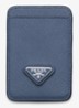 Pasjeshouder van leer met logo voor MagSafe - Blauw