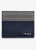 Pasjeshouder van leer met logo - Donkerblauw