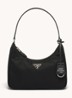 Re-Edition 2005 Re-Nylon schoudertas met leren details - Zwart