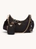 Re-Edition 2005 Re-Nylon schoudertas met leren details - Goud