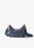 Re-Edition 2005 Re-Nylon schoudertas met leren details - Staalblauw