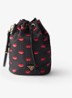 Re-Nylon handtas met leren details - Zwart