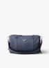 Re-Nylon Large schoudertas met leren details - Blauw