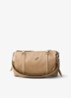 Re-Nylon Large schoudertas met leren details - Beige