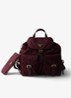 Re-Nylon Medium rugzak met leren details - Bordeauxrood