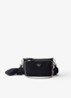 Re-Nylon Mini schoudertas met leren details - Zwart
