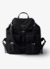 Re-Nylon rugzak met leren details - Zwart