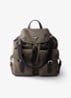 Re-Nylon rugzak met leren details - Legergroen
