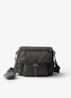 Re-Nylon schoudertas met leren details - Donkergrijs