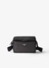 Re-Nylon schoudertas met leren details - Antraciet