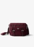 Re-Nylon schoudertas met logo - Bordeauxrood