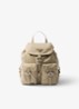 Re-Nylon Small rugzak met logo - Donkerbeige