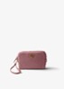 Re-Nylon toilettas met leren details en logo - Oudroze