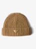 Ribgebreide muts van scheerwol met logo - Camel