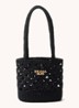 Shopper van crochet met logo - Zwart