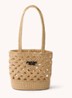 Shopper van crochet met logo - Lichtbruin
