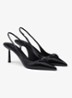Slingback van lakleer met logo - Zwart