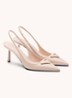 Slingback van leer met logo - Lichtroze