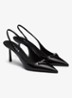 Slingback van leer met logo - Zwart