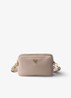 Small crossbodytas van kalfsleer - Taupe