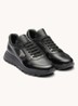Sneaker van leer met logo - Zwart