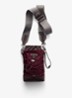 Speedrock Re-Nylon telefoonhoesje met leren details en afneembare schouderriem - Bordeauxrood