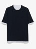 T-shirt met contrast - Blauw