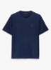 T-shirt met logoborduring - Blauw