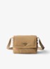 Traveller Re-Nylon Small gewatteerde schoudertas met leren details - Beige