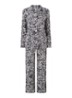 Bamboo pyjamaset met contrasterende bies - Donkergrijs