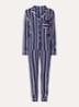 Bamboo pyjamaset met contrasterende bies - Donkerblauw