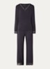 Bamboo pyjamaset met details van kant - Antraciet
