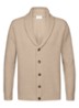 Fijngebreid vest in wolblend met ribstructuur - Beige