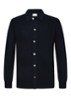Fijngebreid vest van wol met ribstructuur - Donkerblauw