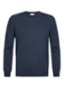 Fijngebreide trui van wol met ronde hals - Donkerblauw