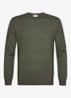 Fijngebreide trui van wol met ronde hals - Donkergroen