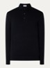 Luxury fijngebreide regular fit polo - Donkerblauw